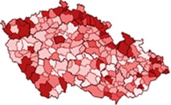 Obrázek Mapa České republiky s ORP - AI-Low, elektronicky