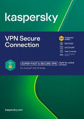 Kaspersky Secure Connection, 5 zařízení, 1 rok, nová licence, elektronicky, KL1987ODEFS