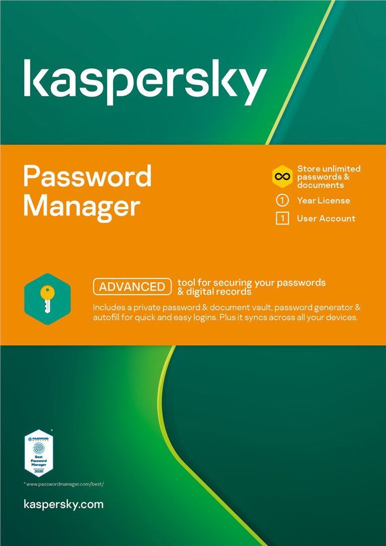 Kaspersky Cloud Password Manager, 1 zařízení, 1 rok, nová licence, elektronicky, KL1956ODAFS